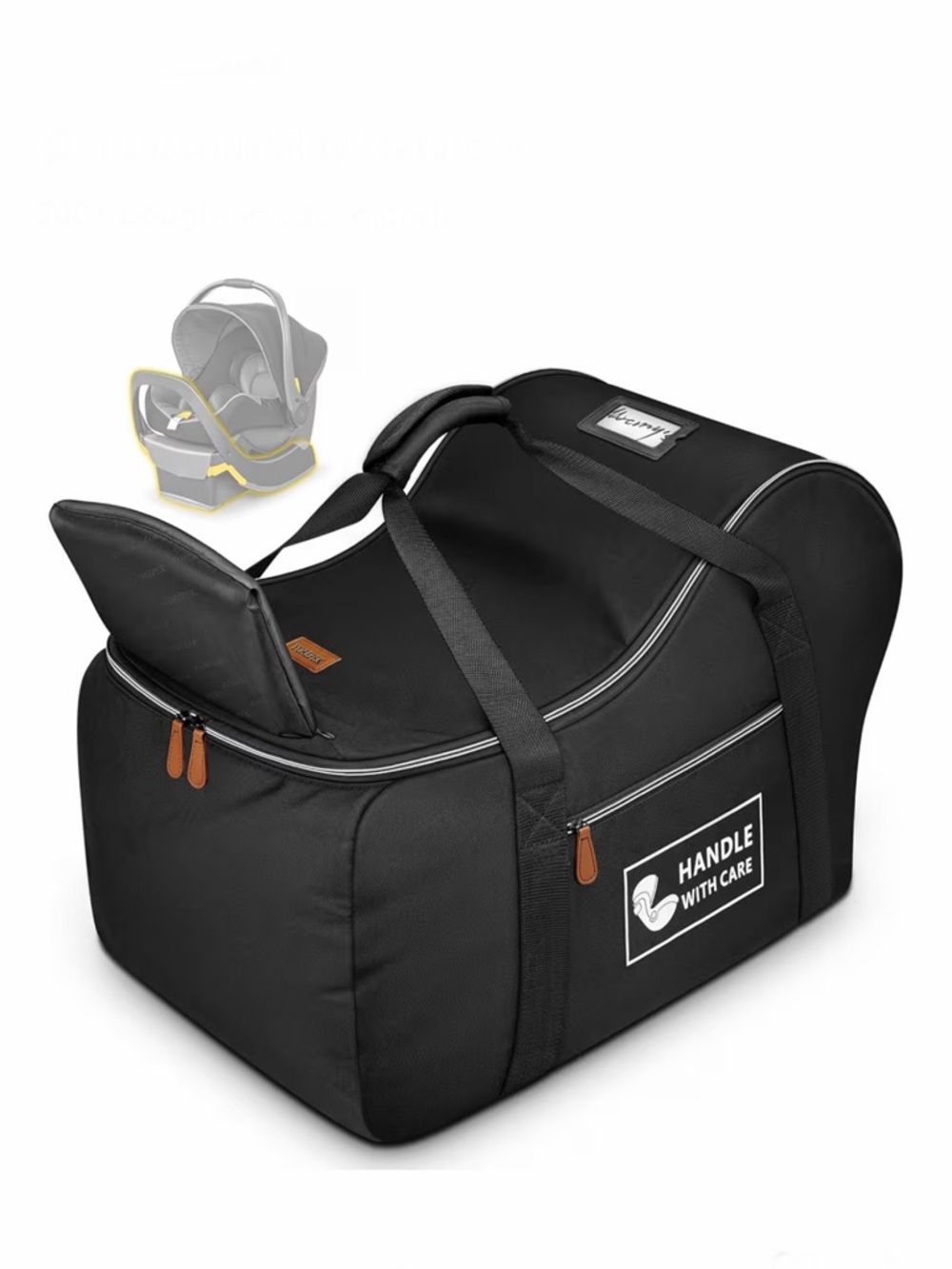 Padded Car🚙Seat Travel🧭Bag🎒Fits Infant👶🏻Carseat w Anti-Rebound Bar Base